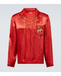 Bode - Camicia Bronco Con Ricamo - Lyst