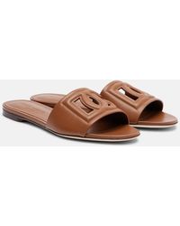 Dolce & Gabbana - Pantoletten Dg Aus Leder - Lyst