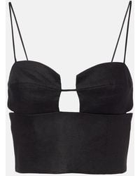 Cala De La Cruz - Imperia Cutout Linen Crop Top - Lyst