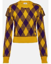 Burberry - Argyle Wool Jacquard Sweater - Lyst