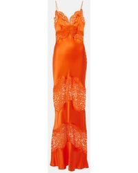 Rebecca Vallance - Adira Lace-Trimmed Silk Satin Slip Dress - Lyst
