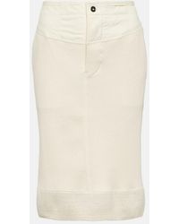 Bottega Veneta - Ribbed-knit Cotton Jersey Midi Skirt - Lyst