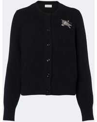 Burberry - Ekd Embellished Wool And Cashmere Cardigan - Lyst