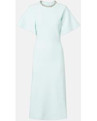 McQueen - Cocktailkleid Aus Crepe Mit Kristallen - Lyst