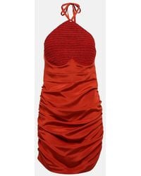 The Mannei - Alcala Ruched Silk-Blend Minidress - Lyst
