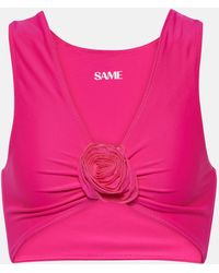 SAME - Rose Floral-applique Bikini Top - Lyst
