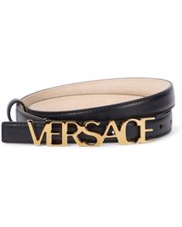 Versace - Logo Leather Belt - Lyst