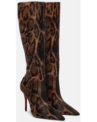 Christian Louboutin - Miss Z Leather Pony Hair Knee-High Boots 100 - Lyst