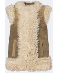 Etro - Shearling-Lined Embroidered Vest - Lyst