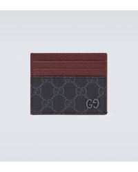 Gucci - GG Canvas And Leather Card Holder - Lyst