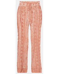 Anna Kosturova - Crochet Cotton Wide-Leg Pants - Lyst