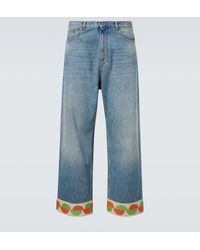 Valentino - Wide-Leg Jeans Mit Jacquard - Lyst