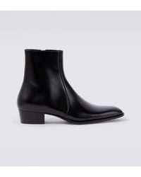 Saint Laurent - Roman Leather Ankle Boots - Lyst