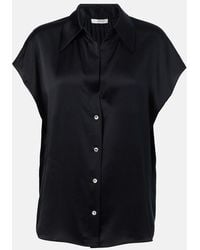 Vince - Ruched Silk Satin Top - Lyst