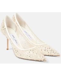 Jimmy Choo - Love 85 Beaded Mesh Pumps - Lyst
