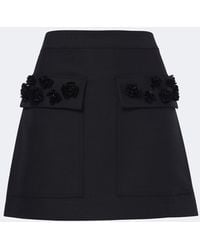 Plan C - Embellished Wool-Blend Gabardine Miniskirt - Lyst