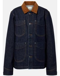 KHAITE - Wyatt Corduroy-Trimmed Denim Jacket - Lyst