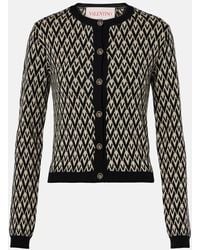 Valentino - Toute La V Virgin Wool Cardigan - Lyst
