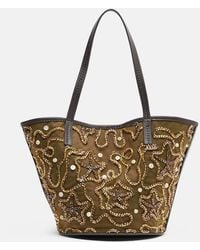 STAUD - Caro Embellished Canvas Tote Bag - Lyst