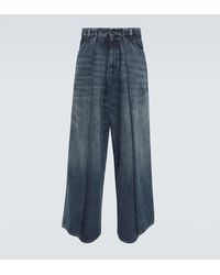 Balenciaga - Jeans anchos de tiro alto plisados - Lyst