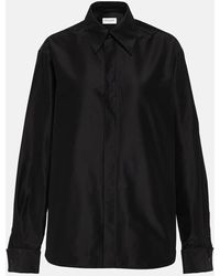 Saint Laurent - Camisa oversized de algodon - Lyst