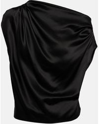 The Sei - Draped One-shoulder Silk Top - Lyst