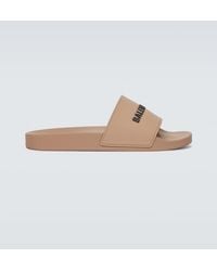 Balenciaga - Pool Logo Rubber Slides - Lyst