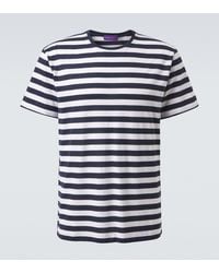 Ralph Lauren - Striped Cotton Lisle And Pique T-Shirt - Lyst