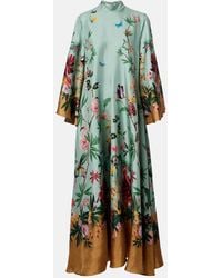 La DoubleJ - Magnifico Floral Silk Twill Maxi Dress - Lyst