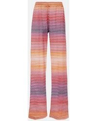 Missoni - Pantalones anchos de tiro alto en zigzag - Lyst