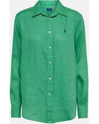 Polo Ralph Lauren - Grass Green Linen Shirt - Lyst