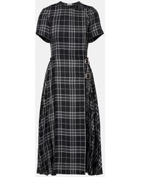 Burberry - Meryl Checked Midi Dress - Lyst