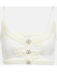Magda Butrym - Embroidered Wool-Blend Crop Top - Lyst