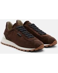 Brunello Cucinelli - Monili Suede Sneakers - Lyst