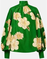 ALÉMAIS - Blouse Sage En Soie A Fleurs - Lyst