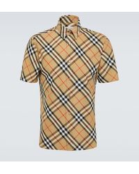 Burberry - Camisa de algodon con Check - Lyst