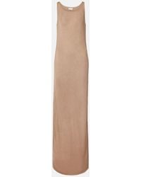Saint Laurent - Ribbed-Knit Maxi Dress - Lyst