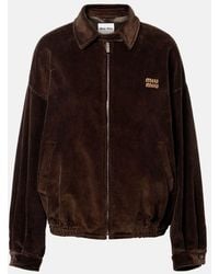Miu Miu - Oversized Cotton Corduroy Blouson Jacket - Lyst