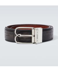 Berluti - B Volute Scritto Reversible Leather Belt - Lyst