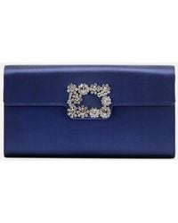 Roger Vivier - Efflorescence Embellished Satin Clutch - Lyst