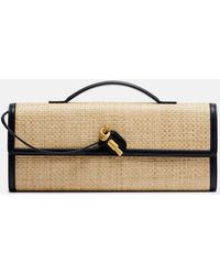 Bottega Veneta - Andiamo Raffia-Effect Clutch - Lyst