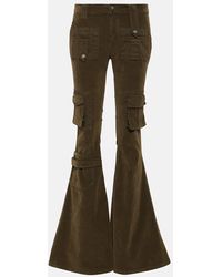 Blumarine - Low-Rise Velvet Flared Cargo Pants - Lyst