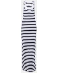 Jean Paul Gaultier - Striped Ribbed-knit Cotton Midi Dress - Lyst