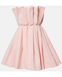 STAUD - Cordelia Pleated Cotton-Blend Minidress - Lyst