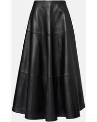 Altuzarra - Varda Leather Midi Skirt - Lyst