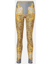 Versace - Printed Jersey Leggings - Lyst