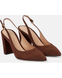 Gianvito Rossi - Suede Slingback Pumps - Lyst