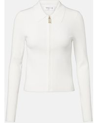 Victoria Beckham - Mila Ribbed-Knit Zip-Up Top - Lyst