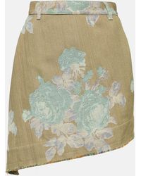 Vivienne Westwood - Sailor Floral Asymmetric Denim Miniskirt - Lyst