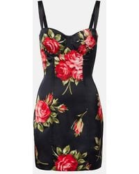 Dolce & Gabbana - Abito Corto Con Stampa Floreale - Lyst